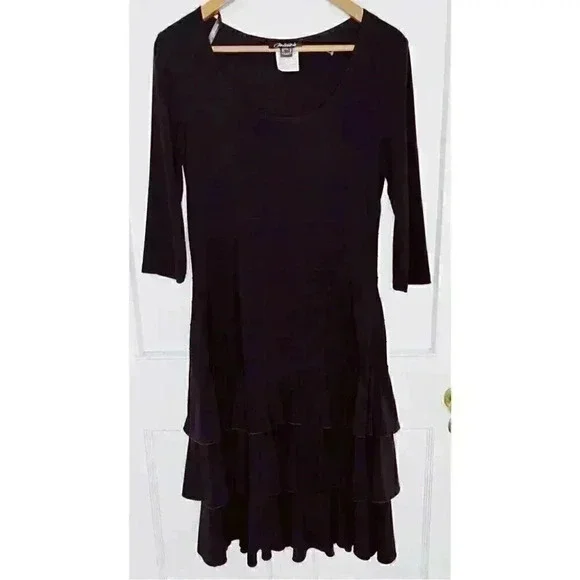 BNWT Nueva Black Tiered/ Ruffle Dress Size 8 - Picture 11 of 13